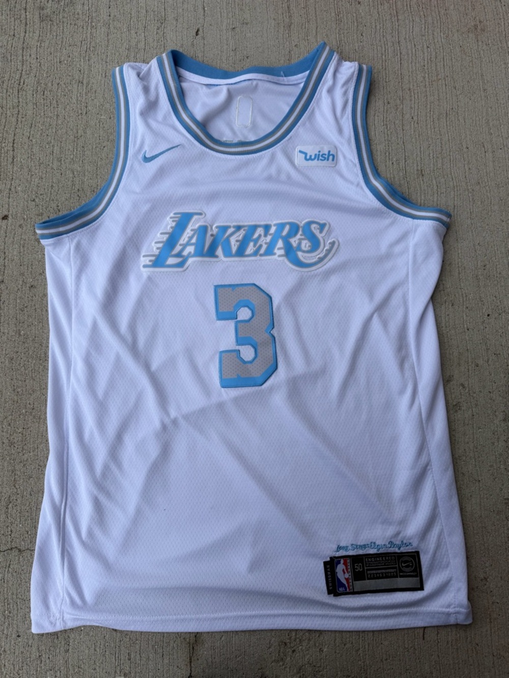 Nike White LA Lakers Anthony Davis Jersey size 50